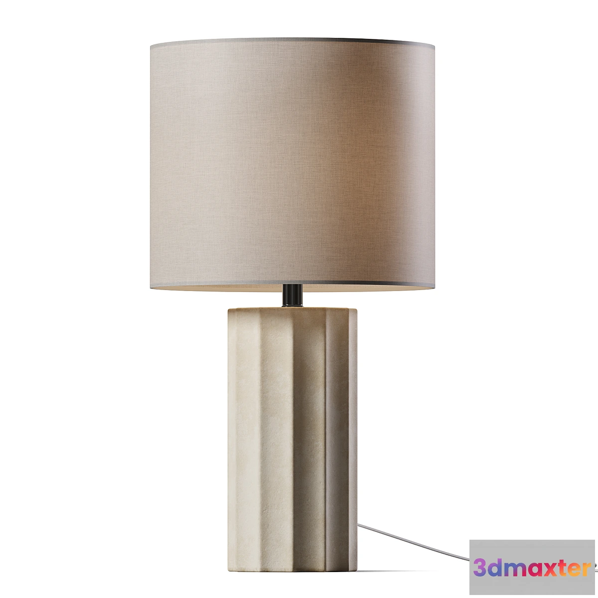 1420526 - Ribbed Concrete Finish Table Lamp 3D Max