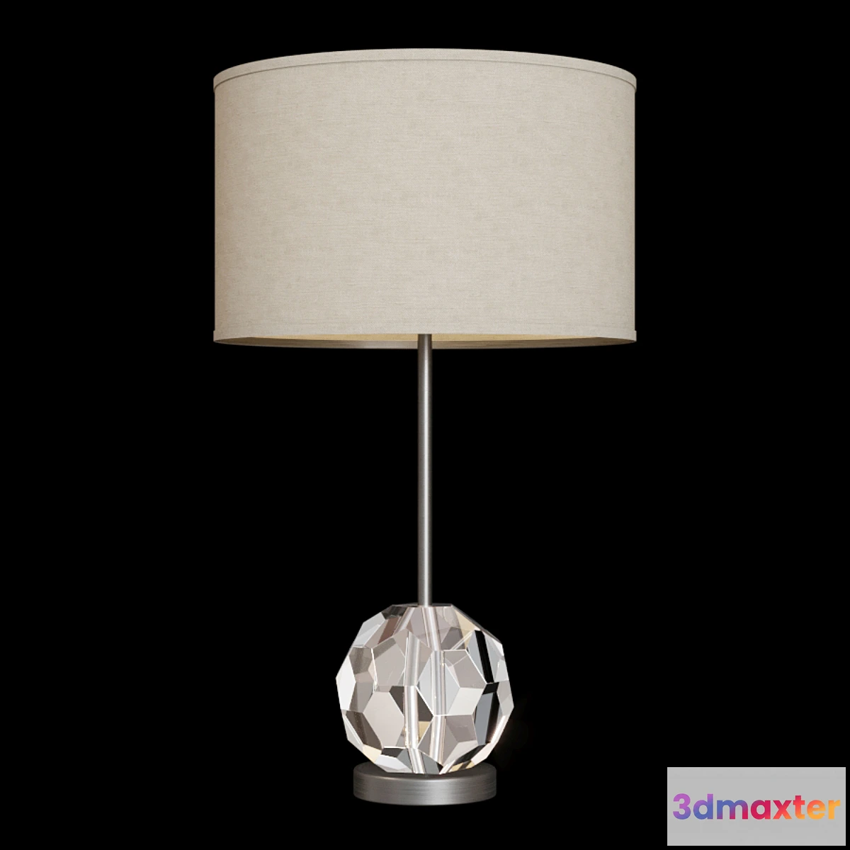 1425312 - Restoration Hardware BOULE DE CRISTAL TABLE LAMP Black 3D Max