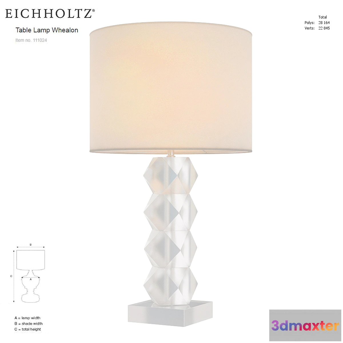 1426832 - EICHHOLTZ Table Lamp Whealon 111024 3D Max