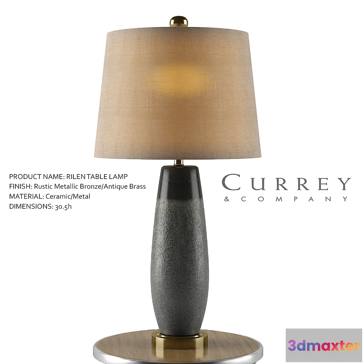1428044 - Rilen Table Lamp - Currey & Company 3D Max