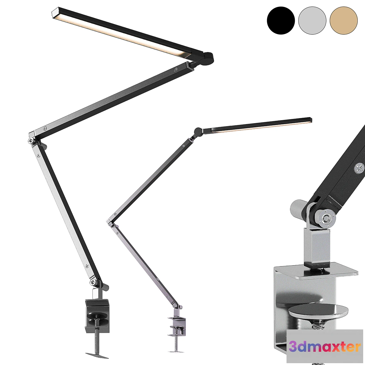 1431180 - Clamp table lamp RH Restoration Hardware Z-bar 3D Max