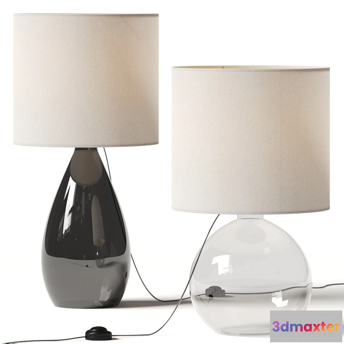 1446344 - West Elm Foundational Glass Table Lamps 3D Max