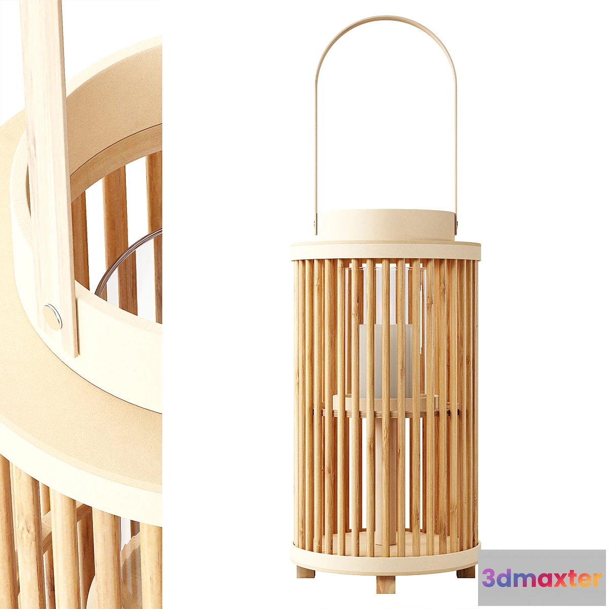 1447918 - Zara Home - The bamboo decorative candle lantern 3D Max