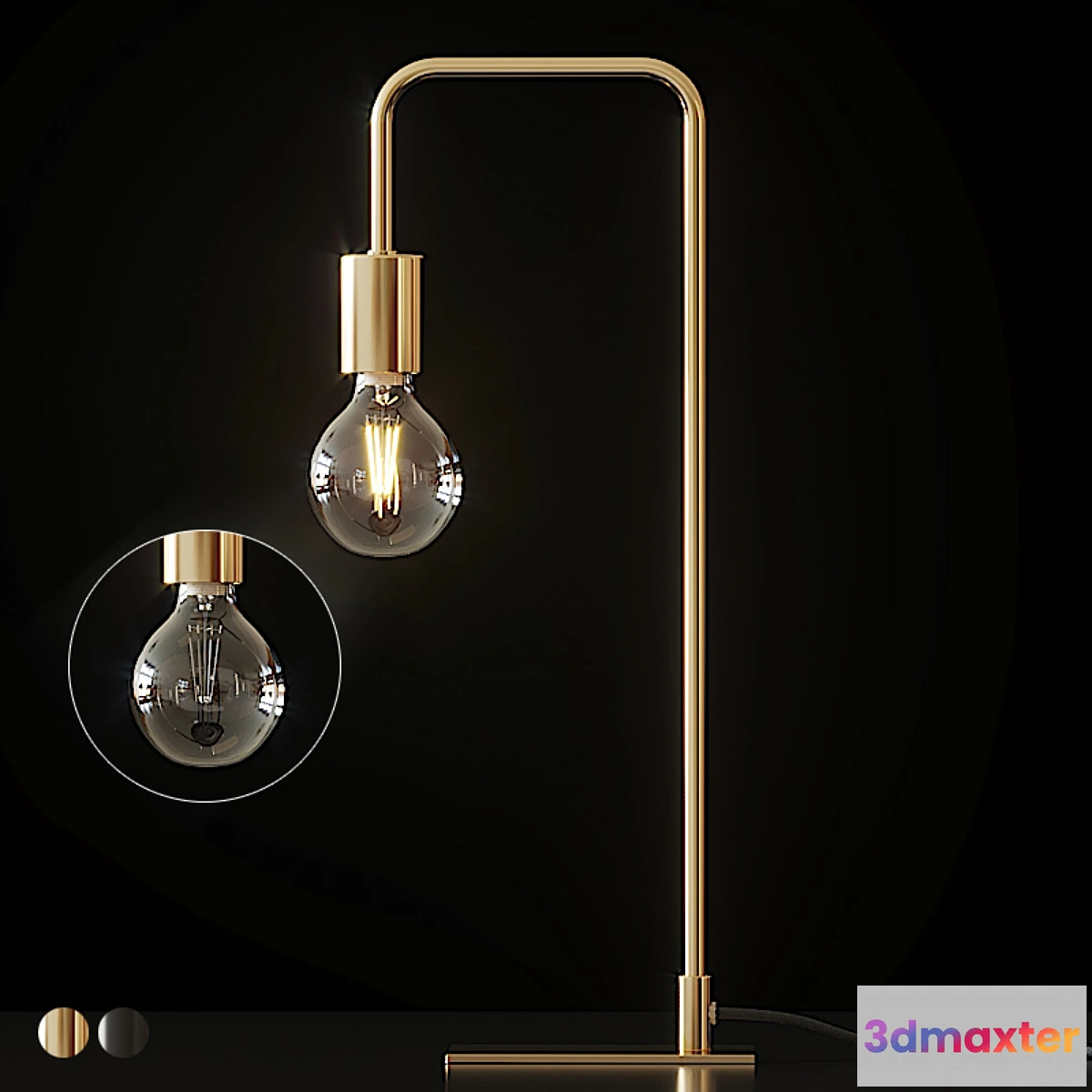 1449696 - Cb2 - Antique Brass Arc Table Lamp 3D Max