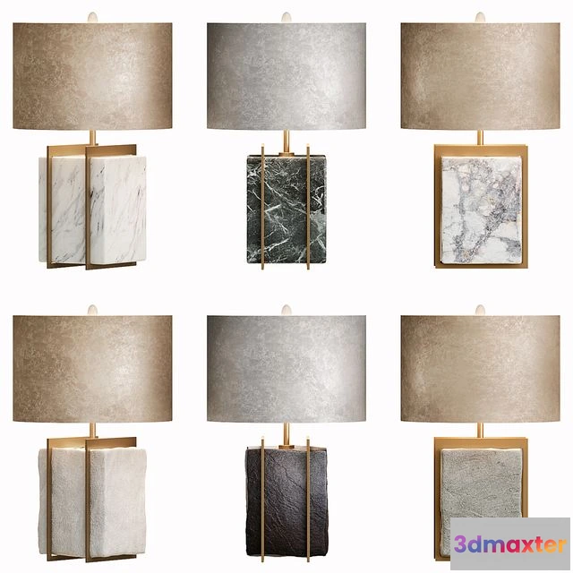 1541077 - Table Lamp With Stone Set 1 3D Max