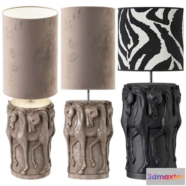 1549679 - ADAMSBRO LAMP STAND DANCING HORSES 3D Max