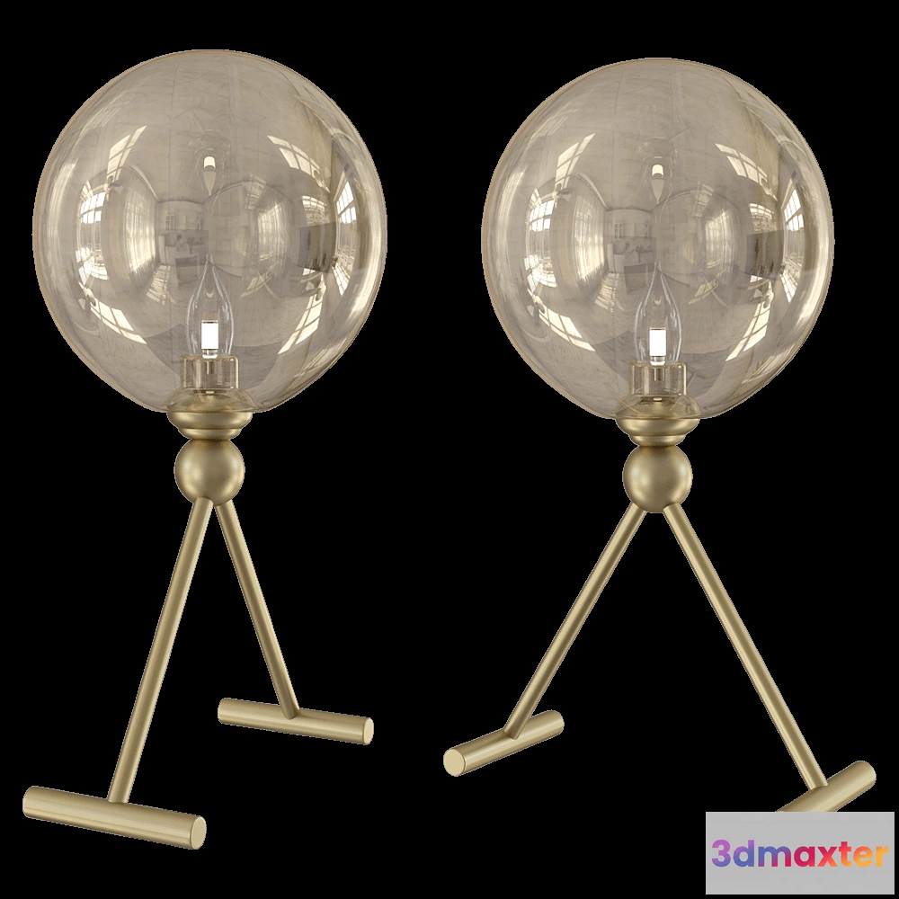 1659202 - CRYSTAL LUX - Table lamp Francisca LG1 GoldCognac 3D Max