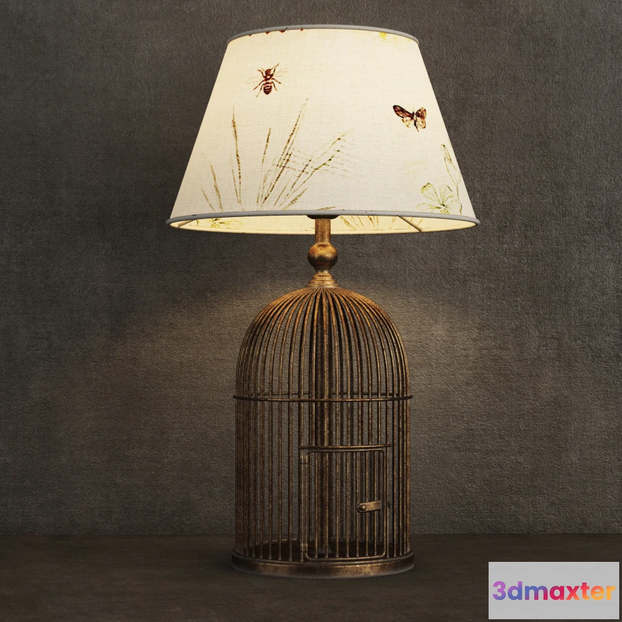 1660158 - lighting - Metal Birdcage table lamp 1-015902 3D Max