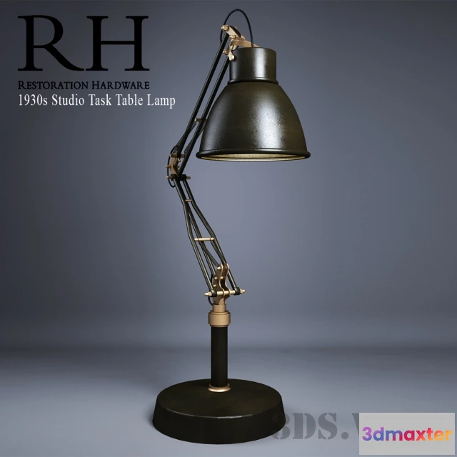 1660314 - lighting - RH 1930s Studio Task Table Lamp 3D Max