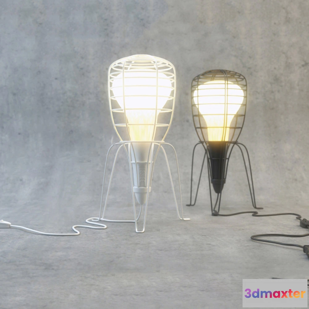 1660392 - lighting - Table Technical Light Foscarini CAGE ROCKET 3D Max