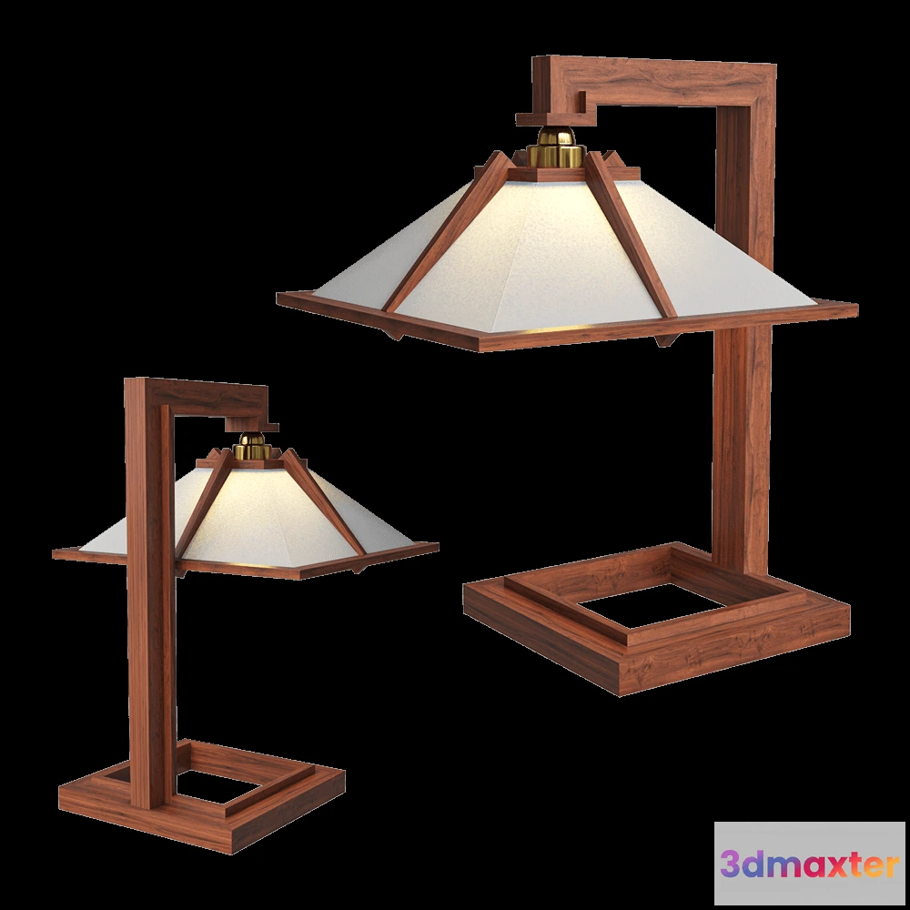1660500 - YAMAGIWA - Table lamp Taliesin 1 Walnut 3D Max