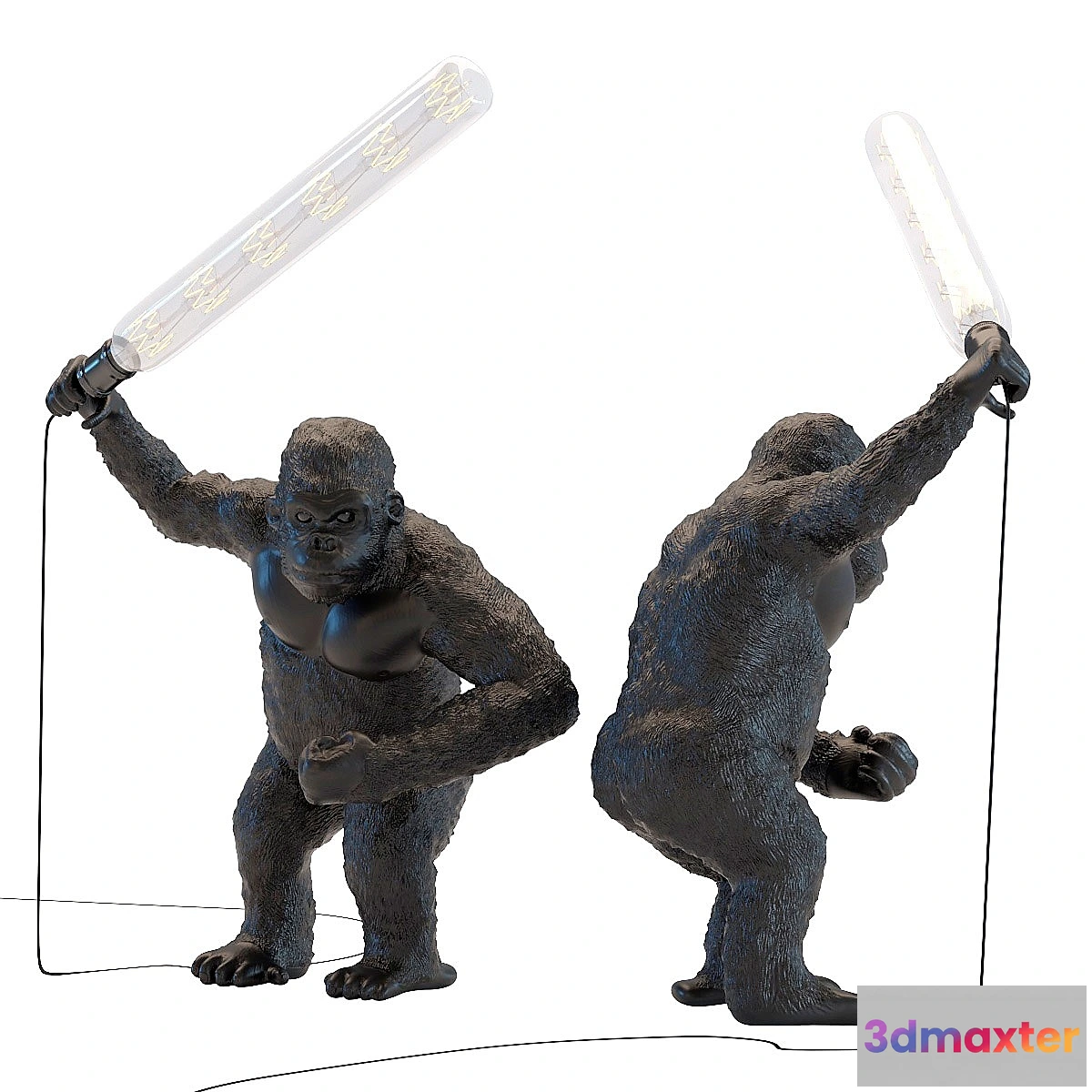 568068 - Table Lamp Animal Fighting Kong Mat Black