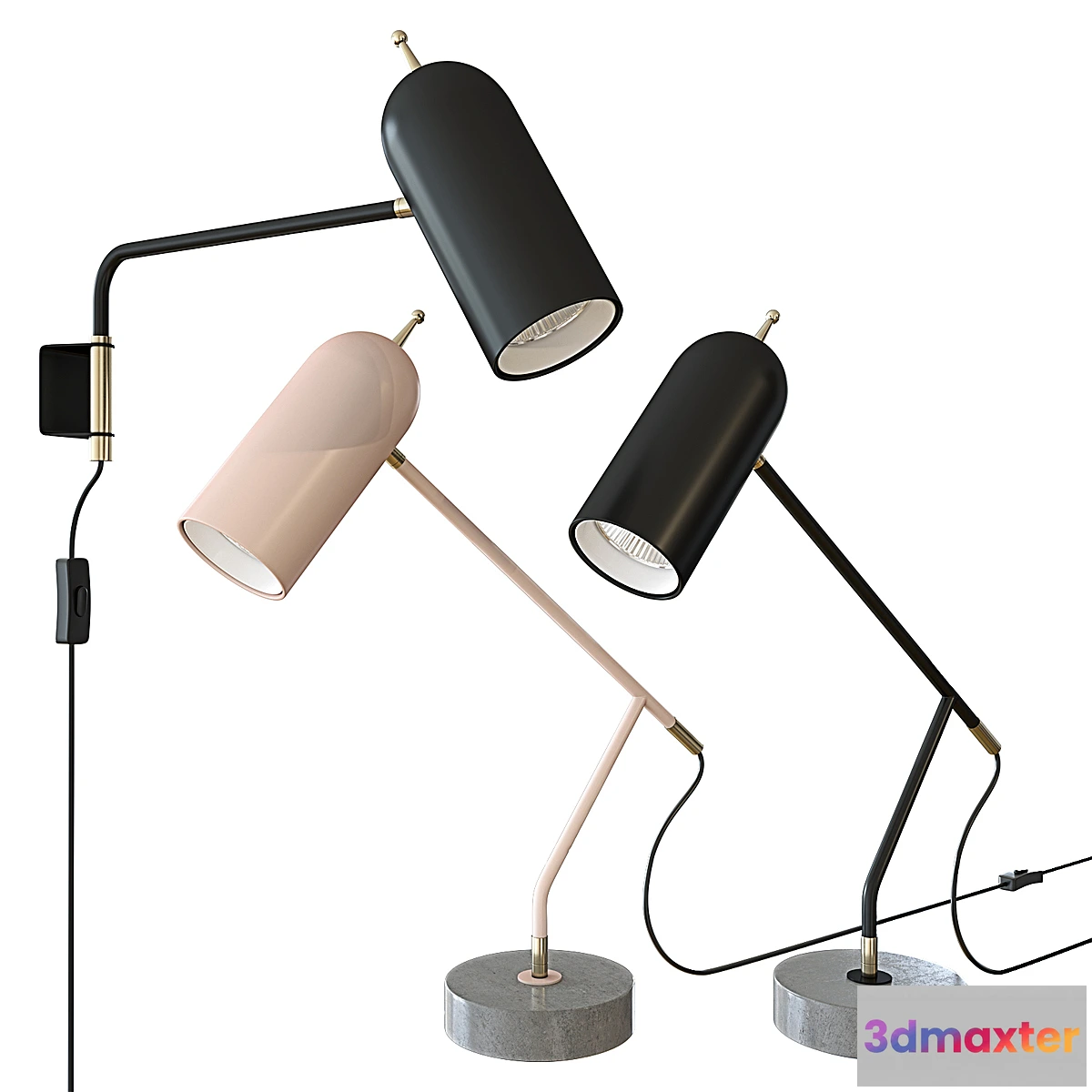 568214 - John Lewis No.045 LED Wall Light Black