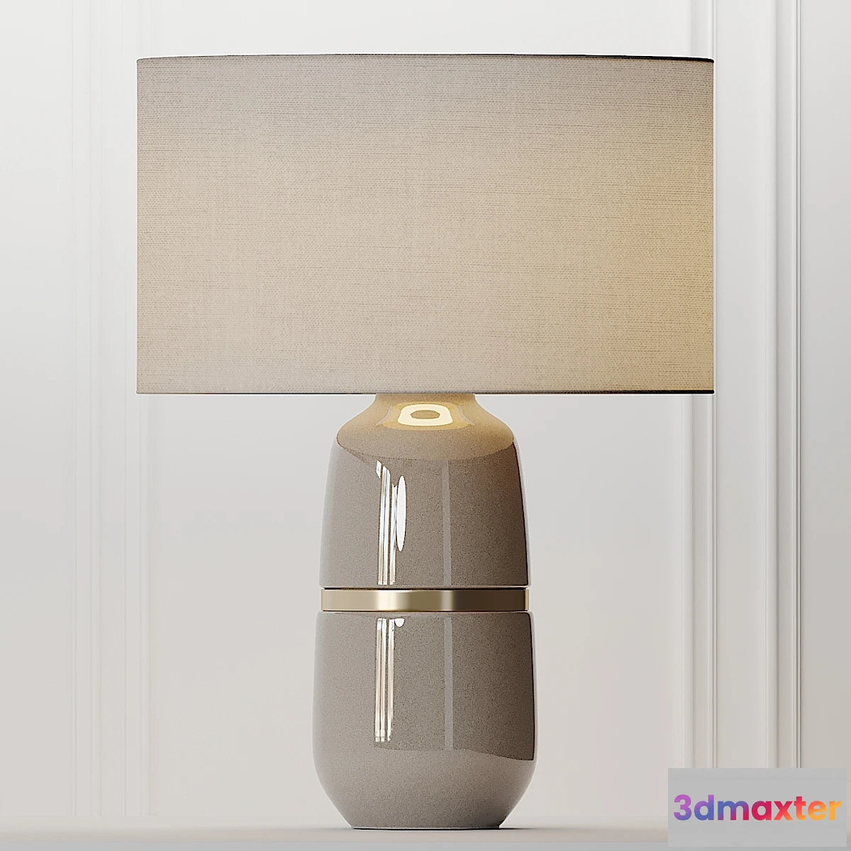 568256 - COX & COX Banded Ceramic Table Lamp