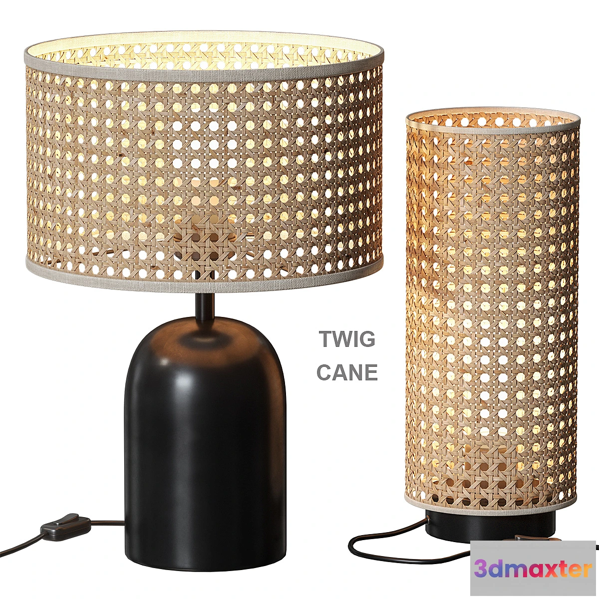 568352 - Twig _ Cane Table Lamp with Rattan Keria