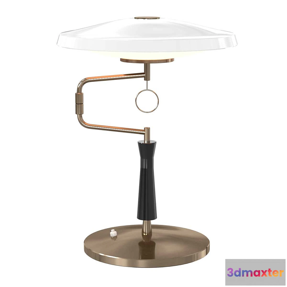 617416 - Enameled Metal and Satin Glass Table Lamp for Fontana Arte