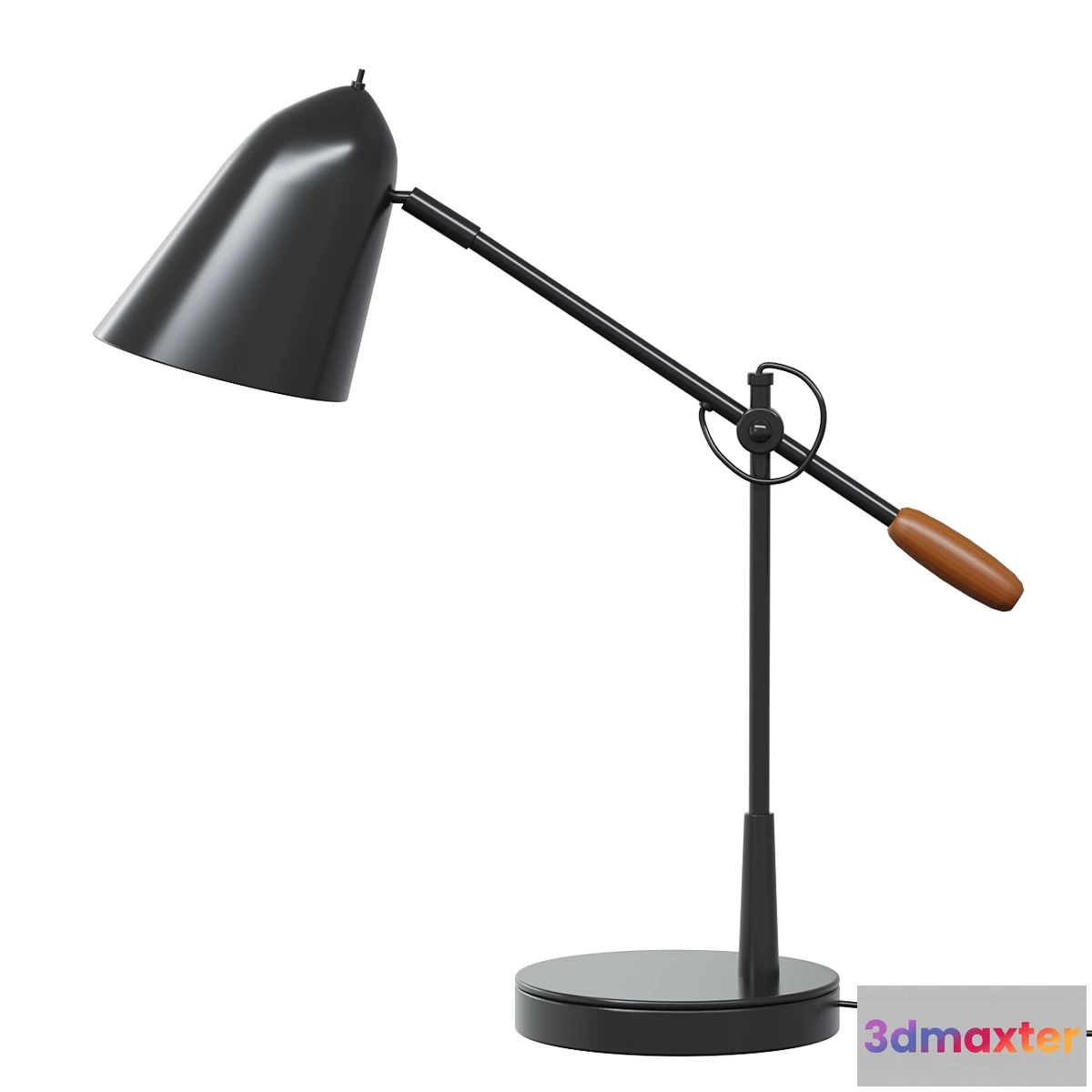 617690 - Work lamp Morgan black metal table lamp with USB port