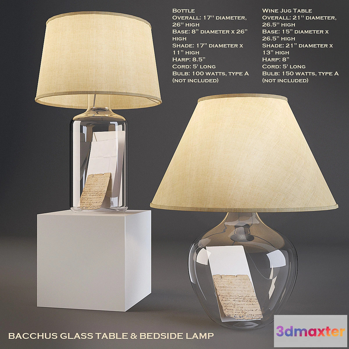 620079 - Bacchus Glass Table & Bedside Lamp