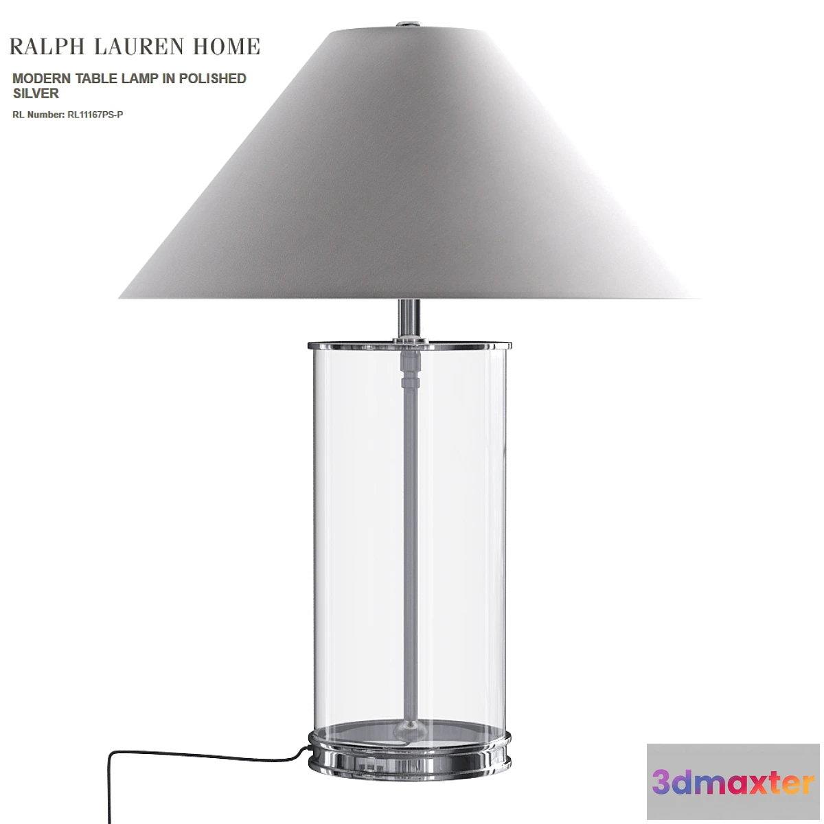 650913 - Ralph Lauren MODERN TABLE LAMP IN POLISHED SILVER