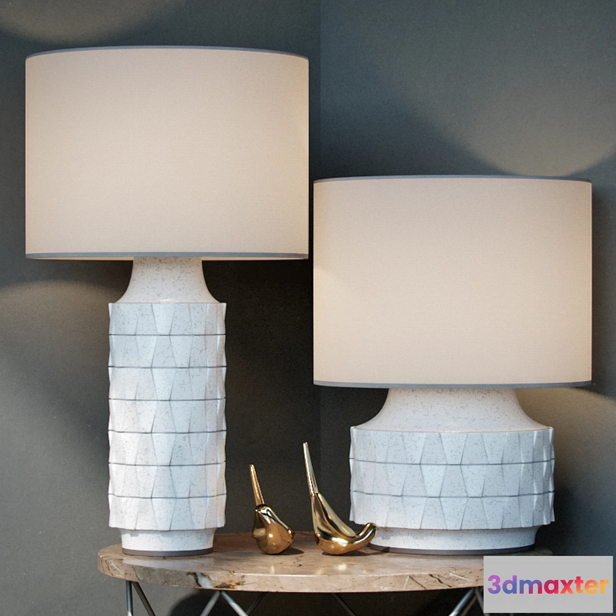 650947 - Ceramic Texture Table Lamp - Tall