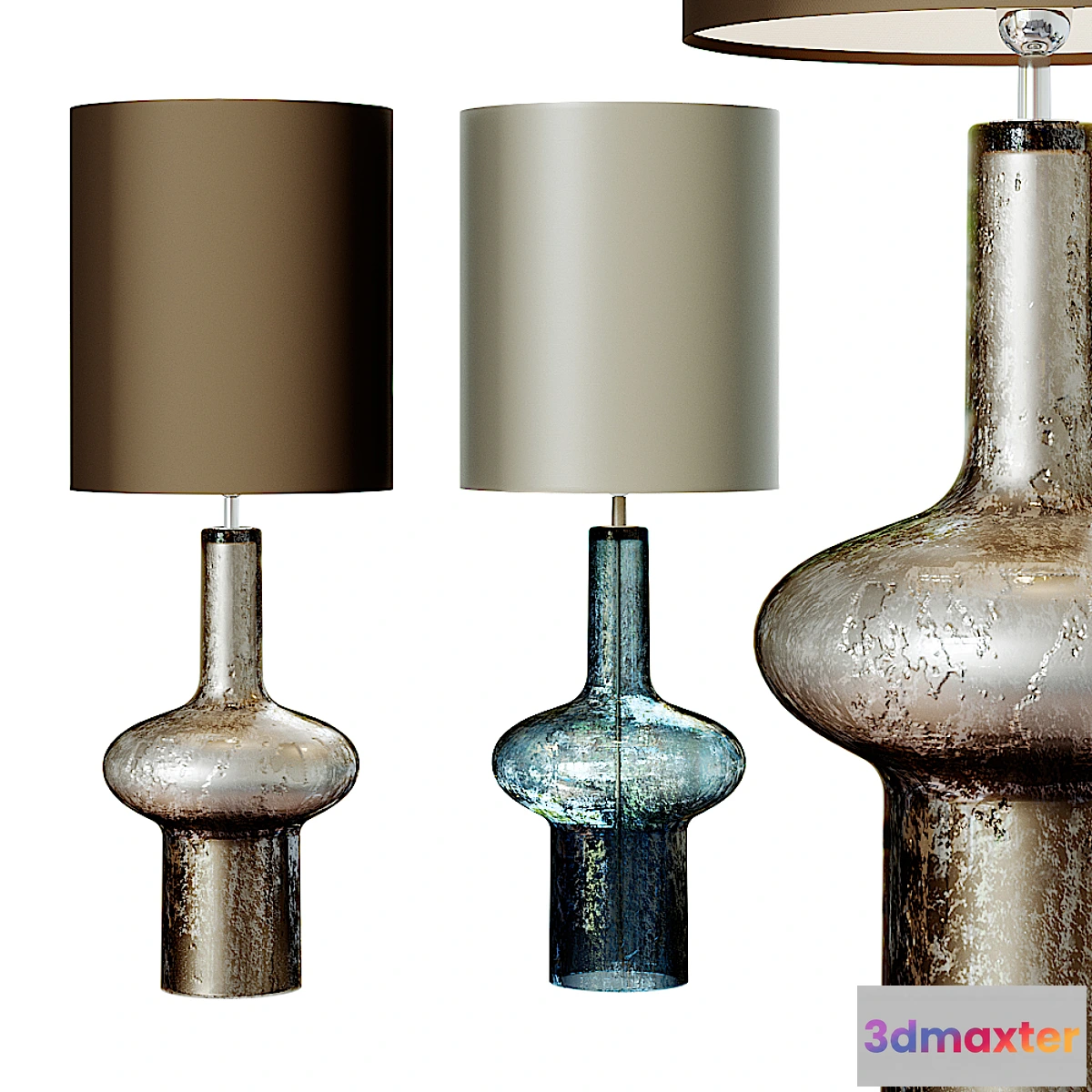 655503 - Grand Sculptural Studio Art Glass Buffet Lamp.2