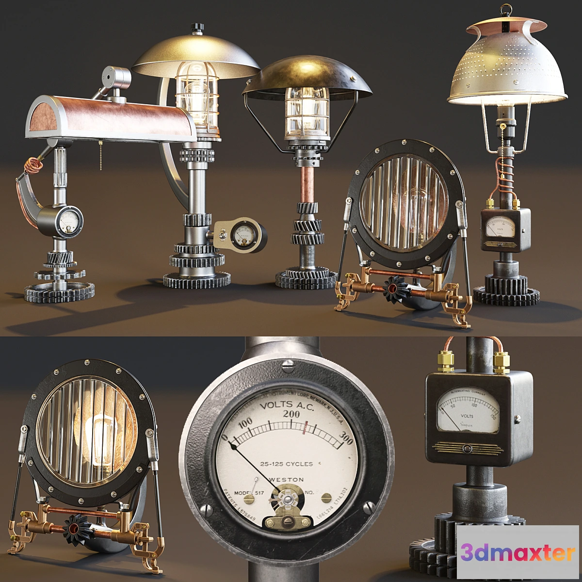 655623 - AVE Machine Brothers Lamps Set