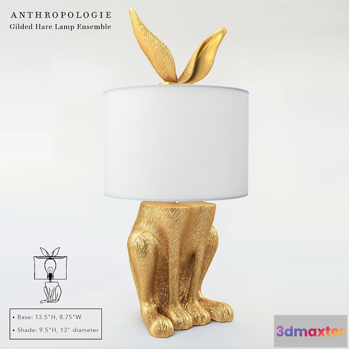 667921 - Gilded Hare Lamp Ensemble