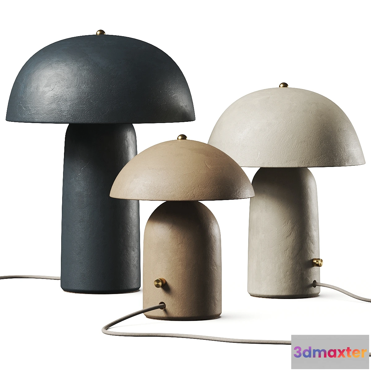707202 - Ceramicah Raku Tera Lime Plaster Table Lamps