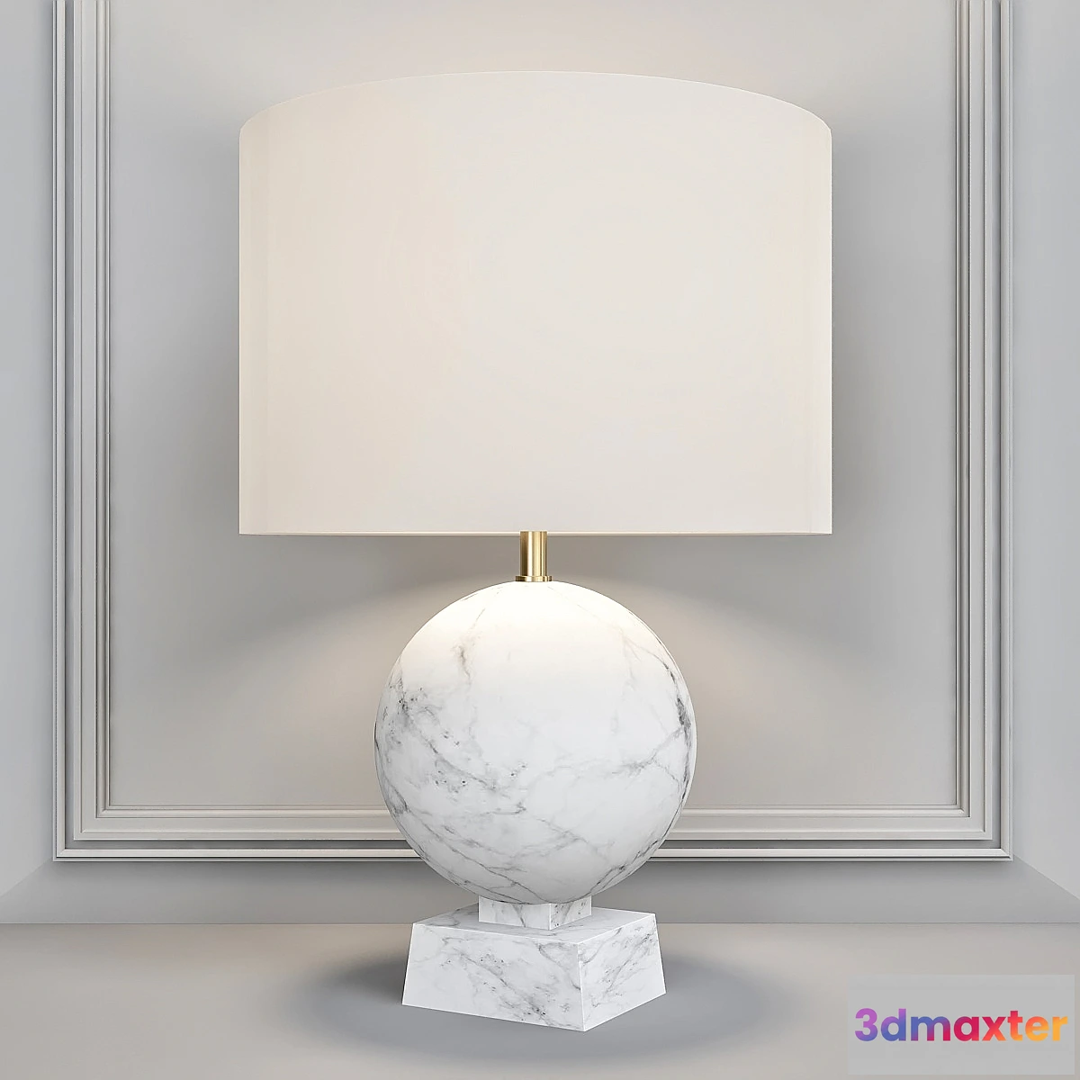 728756 - Baker Blanc Sculpte Table Lamp - Round - No.2