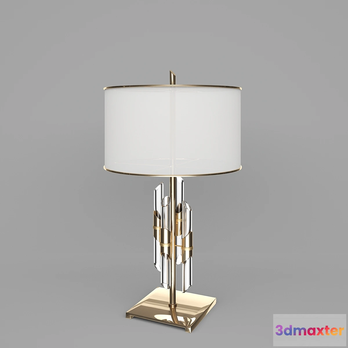 728814 - Brass and Crystal Rod Table Lamp - No.2