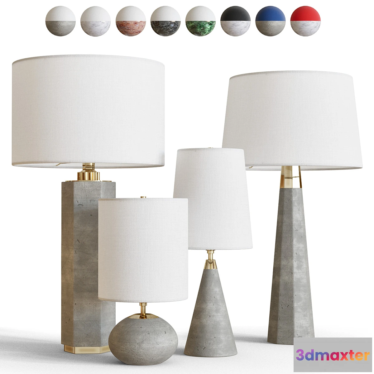 772241 - Contemporary table lamps in concrete and marble