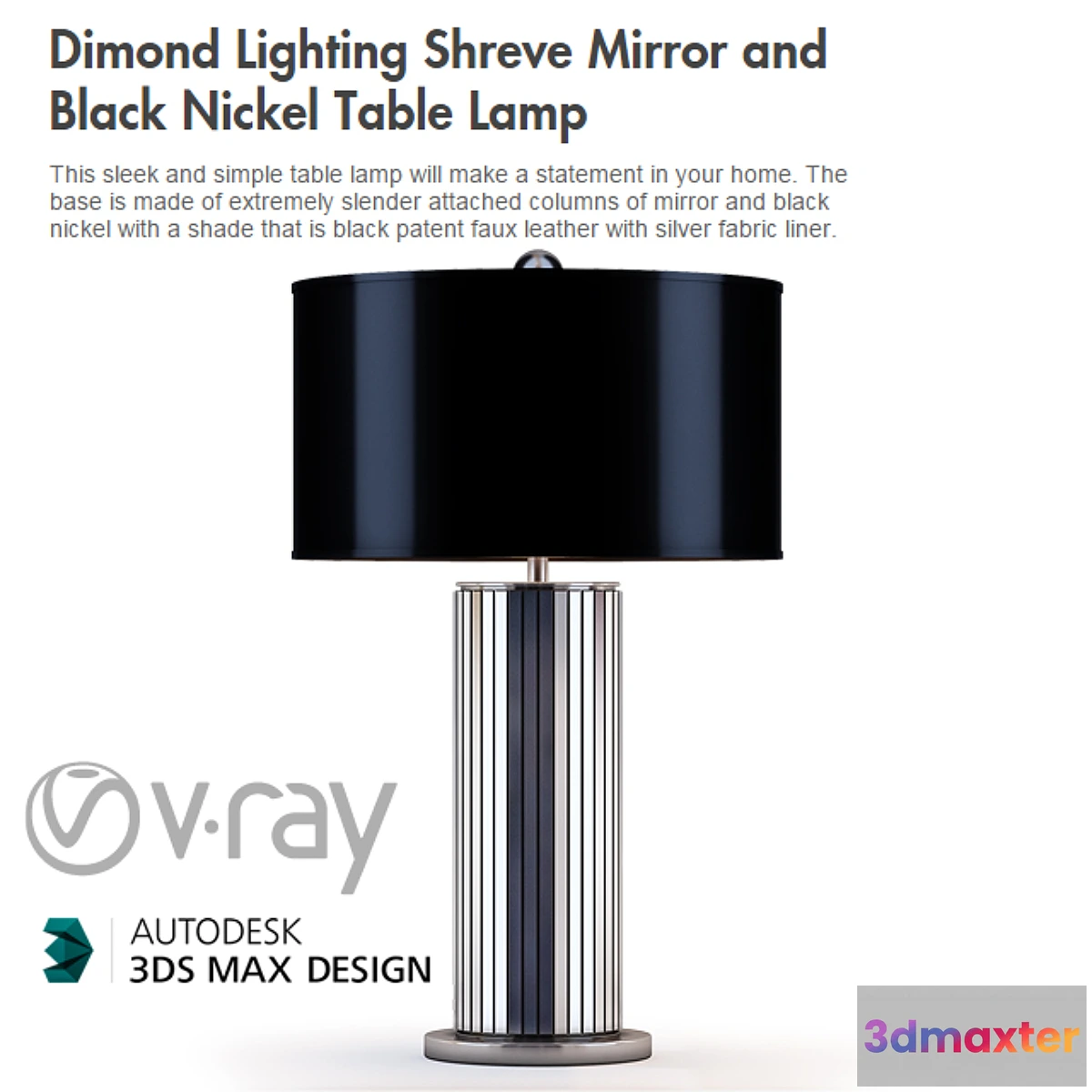 816988 - Dimond Lighting Shreve Mirror and Black Nickel Table Lamp - No.2
