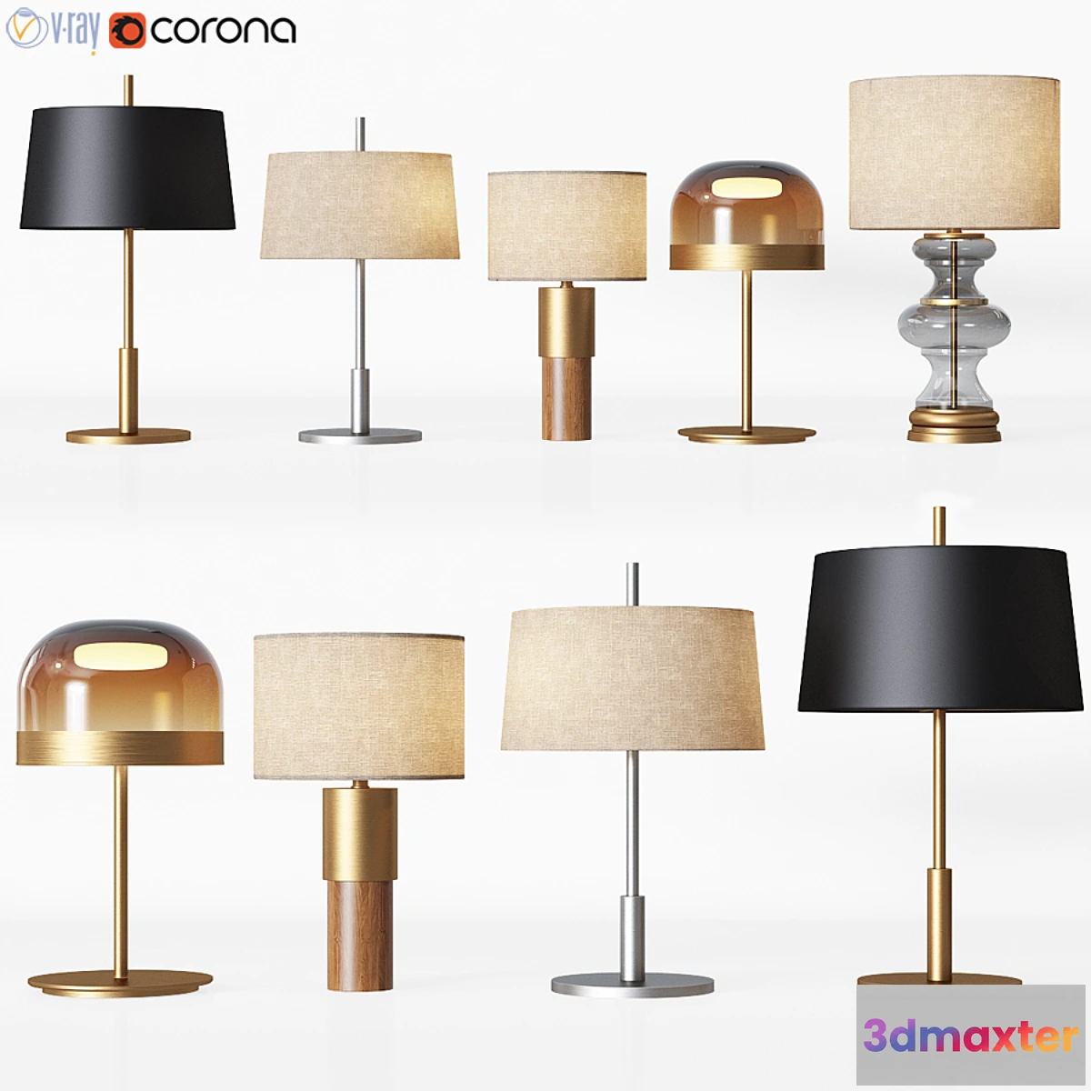 848555 - 5 Table Lamps Set 1 - No.3