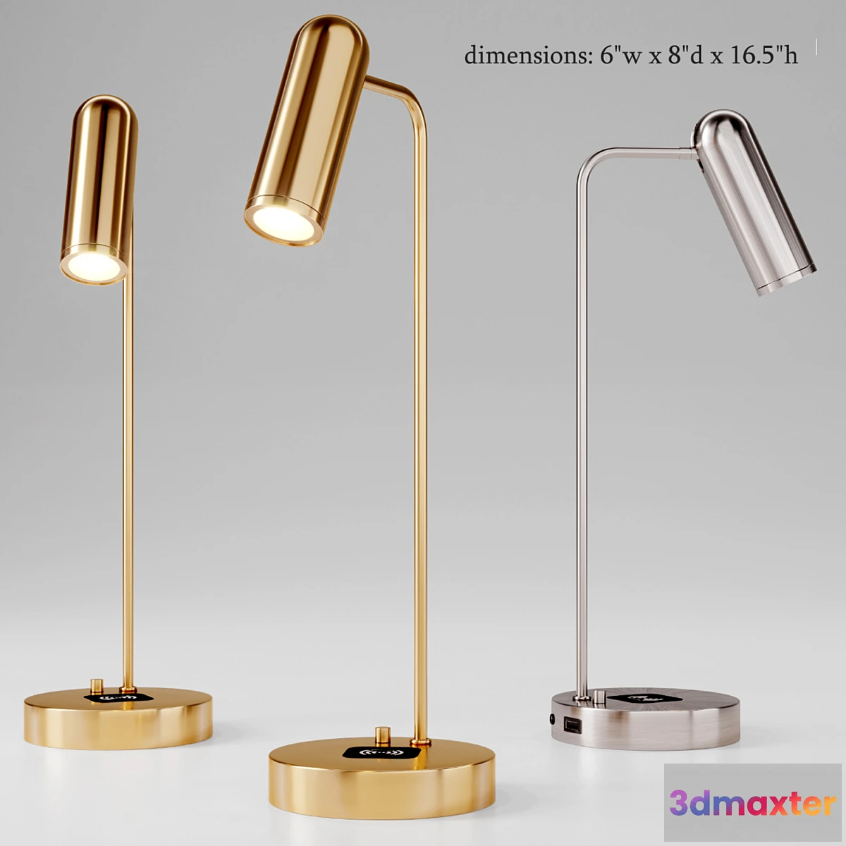848611 - Linear Metal LED Wireless Charging & USB Task Lamp - No.3