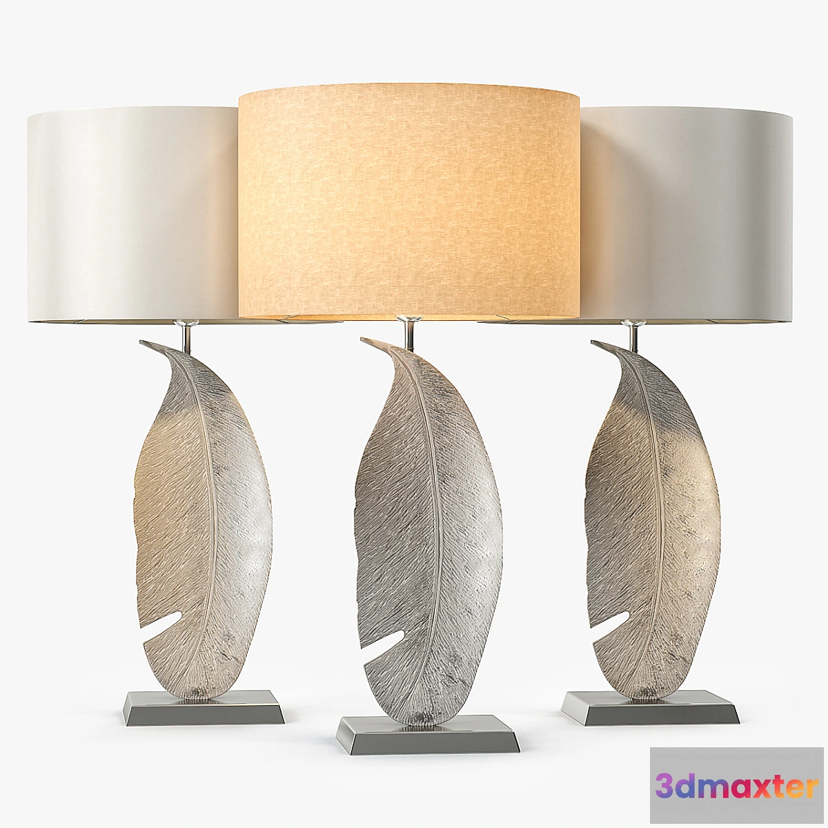 892024 - Heathfield & Co Leaf Nickel Large Table Lamp