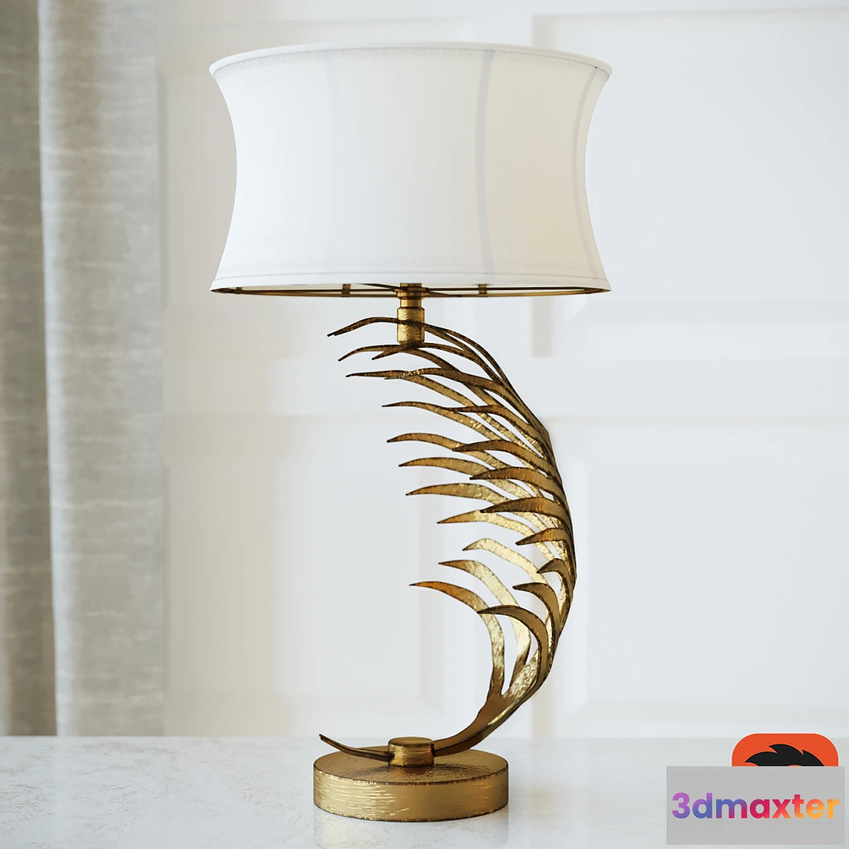 892048 - Metal Palm Frond Table Lamps