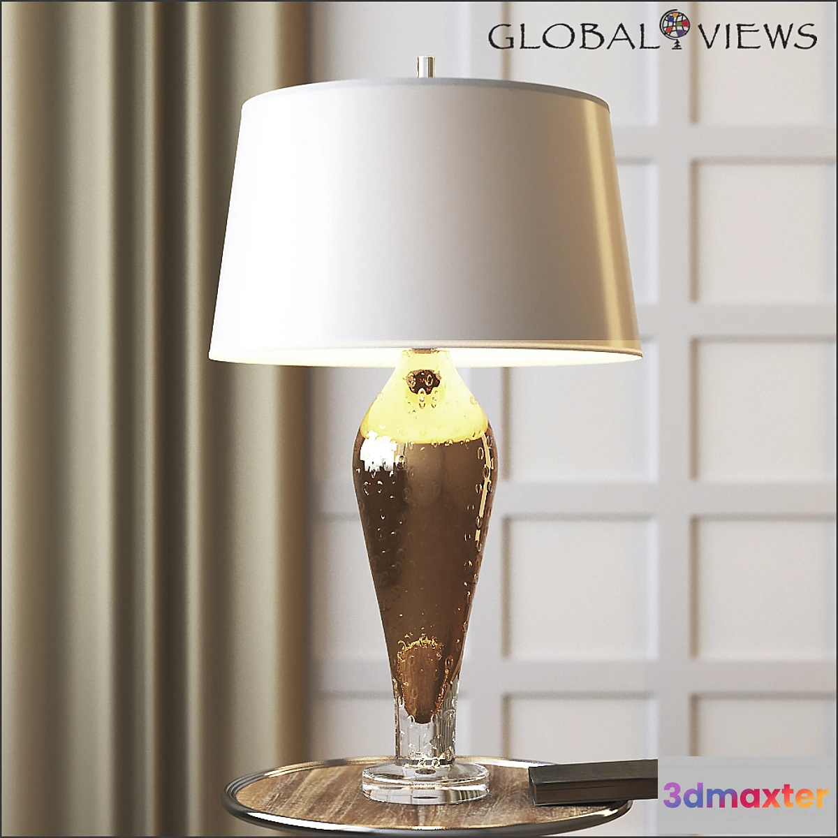 892076 - Global Views Golden Bubble Art Glass Lamp - No.2