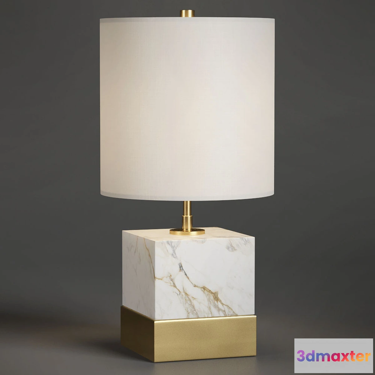 892274 - Rockport Marble and Brass Square Accent Table Lamp - No.3