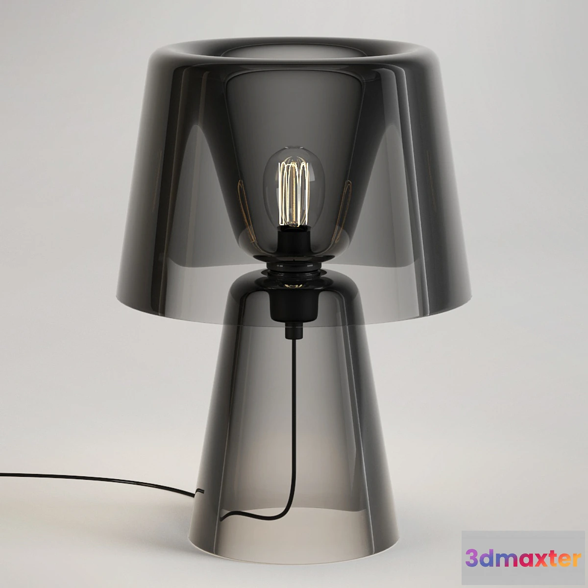 892284 - John Lewis Large Glass Table Lamp Smoke - No.3