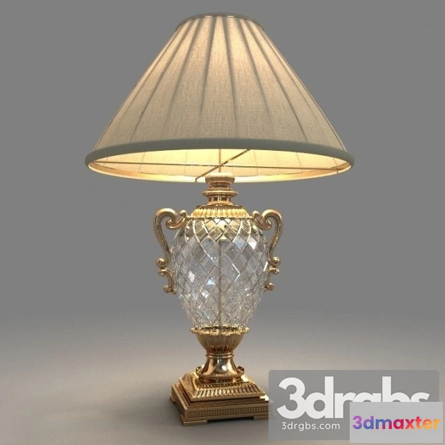 993522 - Antique Crystal Chandelier Brass Table Lamp
