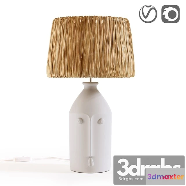 993772 - Ceramic and Raffia Lamp Manoni