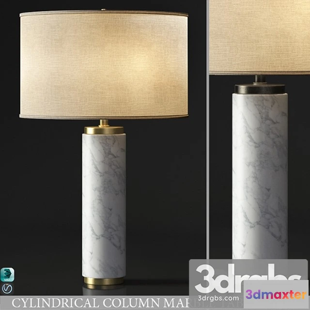 993854 - Cylindrical Column Marble Table Lamp