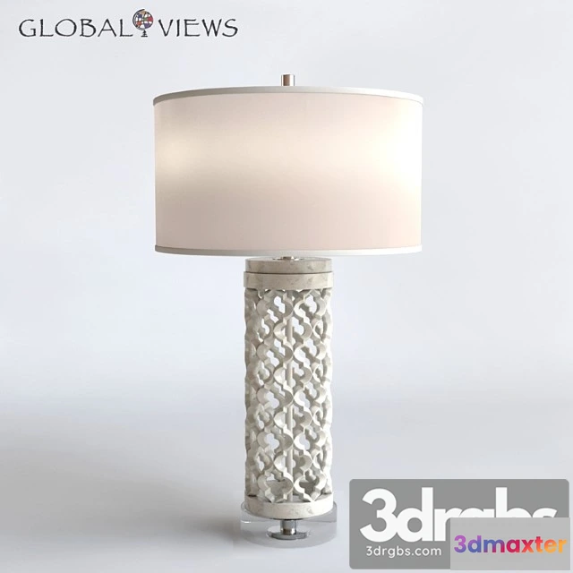 994084 - Global Views Lighting Arabesque Round Marble Table Lamp