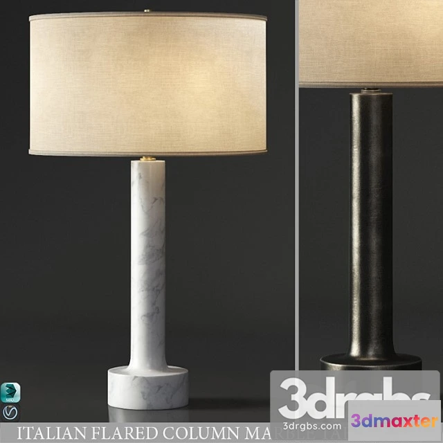 994212 - Italian flared column marble table lamp