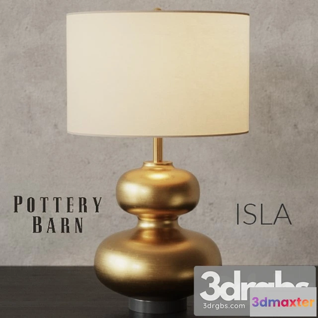 994744 - Pottery Barn Isla Curvy Brass Table Lamp
