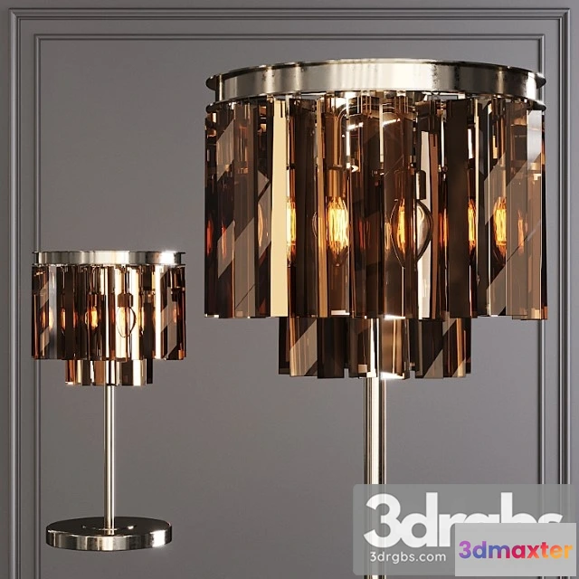 994774 - Restoration hardware 1920s odeon smoke glass 2-tier nickel