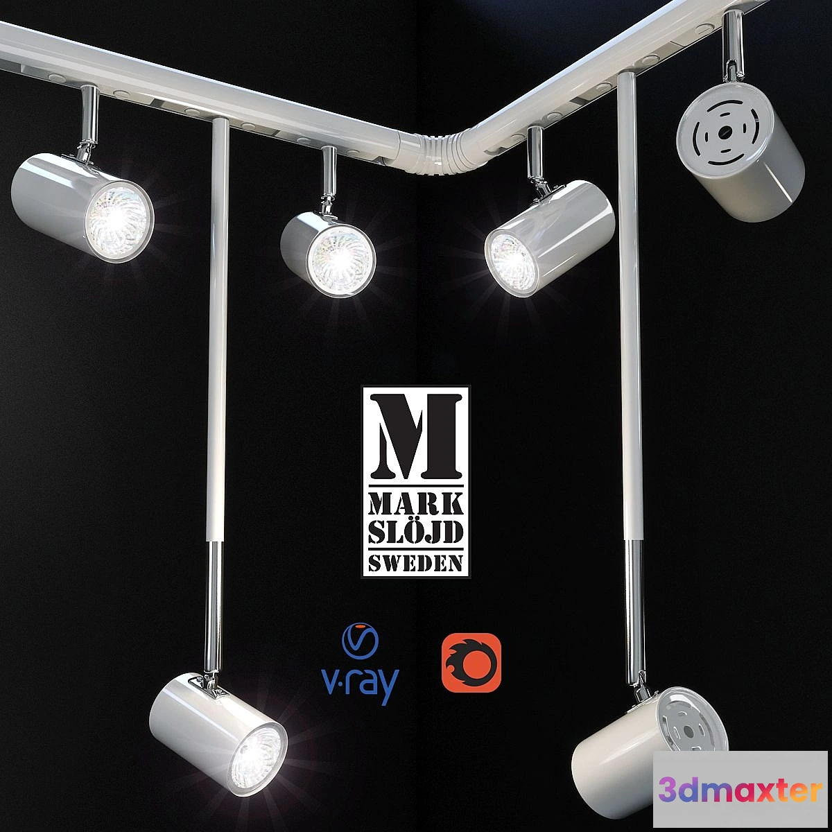 1313402 - Track system of LED lamps model TRACK from comic MARKSLOJD Sweden. 3D Max