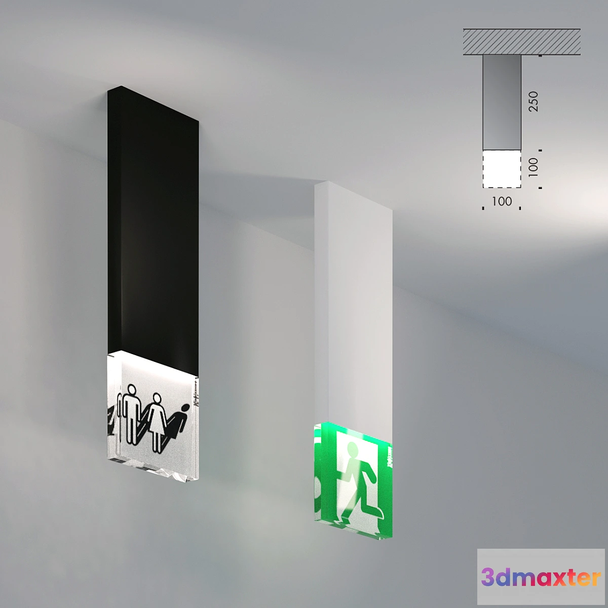 1338588 - trasparenze Viabizzuno - exit light - wc light 3D Max