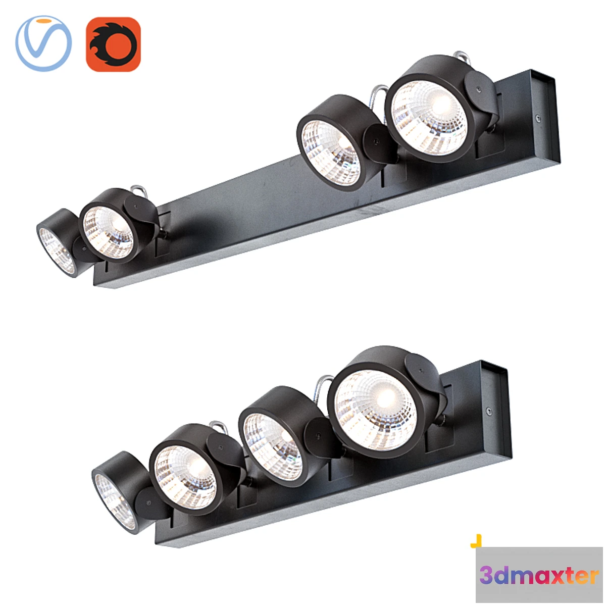 1398250 - SLV Kalu Led Black 147630 147650. set 2 3D Max