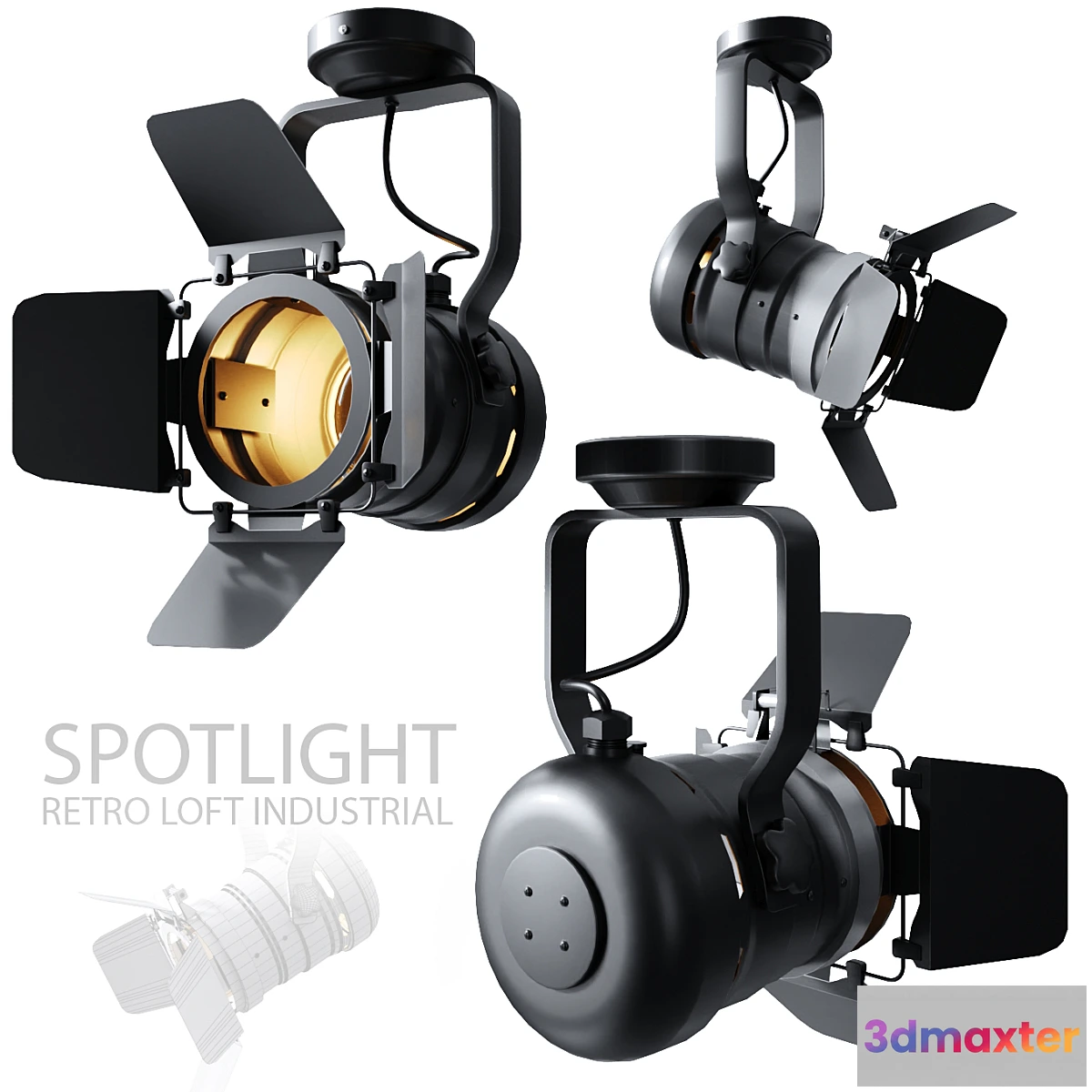 1424134 - Spotlight Retro Loft Industrial 3D Max